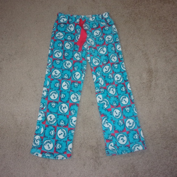 Dr.Seuss Thing 1 🔵 Thing 2 🔴 Pajama Pants - Picture 1 of 3